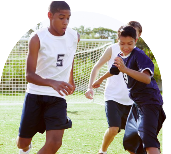 Boys playing soccer